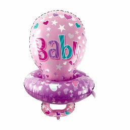 Foil Balloon - Baby Nipple Pacifier - Pink